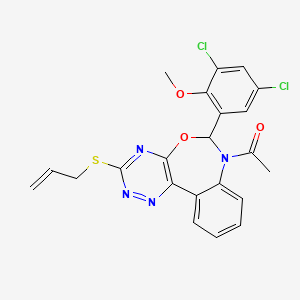 7-acetyl-3-(allylthio)-6-(3,5-dichloro-2-methoxyphenyl)-6,7-dihydro[1,2,4]triazino[5,6-d][3,1]benzoxazepine