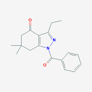 molecular formula C18H20N2O2 B404406 1-benzoyl-3-ethyl-6,6-dimethyl-1,5,6,7-tetrahydro-4H-indazol-4-one CAS No. 331966-04-2