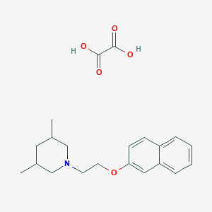 molecular formula C21H27NO5 B4044078 3,5-二甲基-1-[2-(2-萘氧基)乙基]哌啶草酸盐 