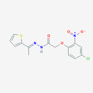 molecular formula C14H12ClN3O4S B404408 2-{4-chloro-2-nitrophenoxy}-N'-[1-(2-thienyl)ethylidene]acetohydrazide 