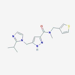 molecular formula C17H21N5OS B4044103 5-[(2-异丙基-1H-咪唑-1-基)甲基]-N-甲基-N-(3-噻吩基甲基)-1H-吡唑-3-甲酰胺 