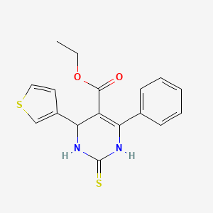 ethyl 6-phenyl-2-sulfanylidene-4-thiophen-3-yl-3,4-dihydro-1H-pyrimidine-5-carboxylate