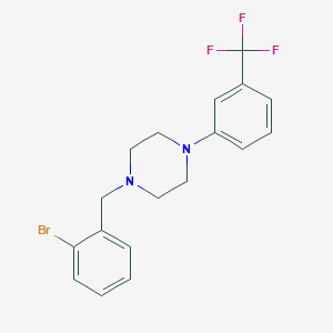molecular formula C18H18BrF3N2 B404417 1-(2-Bromobenzyl)-4-[3-(trifluoromethyl)phenyl]piperazine 