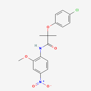 molecular formula C17H17ClN2O5 B4044181 2-(4-氯苯氧基)-N-(2-甲氧基-4-硝基苯基)-2-甲基丙酰胺 