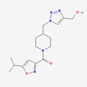 molecular formula C16H23N5O3 B4044189 [1-({1-[(5-isopropyl-3-isoxazolyl)carbonyl]-4-piperidinyl}methyl)-1H-1,2,3-triazol-4-yl]methanol 