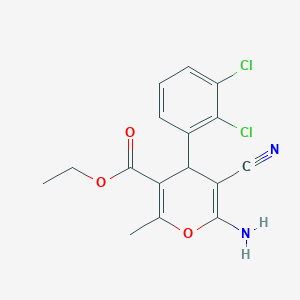 ethyl 6-amino-5-cyano-4-(2,3-dichlorophenyl)-2-methyl-4H-pyran-3-carboxylate