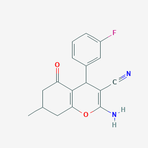 2-amino-4-(3-fluorophenyl)-7-methyl-5-oxo-5,6,7,8-tetrahydro-4H-chromene-3-carbonitrile