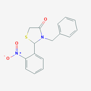 molecular formula C16H14N2O3S B404431 3-Benzyl-2-(2-nitro-phenyl)-thiazolidin-4-one 