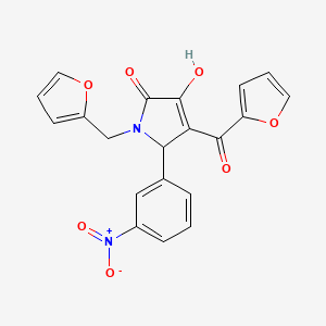 molecular formula C20H14N2O7 B4044339 4-(2-furoyl)-1-(2-furylmethyl)-3-hydroxy-5-(3-nitrophenyl)-1,5-dihydro-2H-pyrrol-2-one 