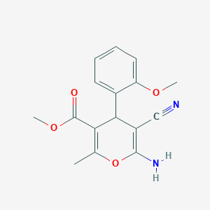 molecular formula C16H16N2O4 B404434 methyl 6-amino-5-cyano-4-(2-methoxyphenyl)-2-methyl-4H-pyran-3-carboxylate CAS No. 331857-78-4