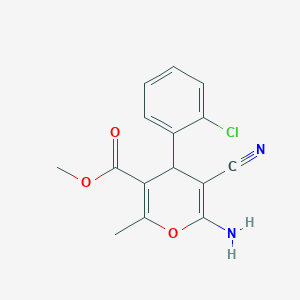 molecular formula C15H13ClN2O3 B404437 methyl 6-amino-4-(2-chlorophenyl)-5-cyano-2-methyl-4H-pyran-3-carboxylate CAS No. 309278-30-6