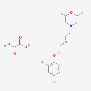 molecular formula C18H25BrClNO7 B4044374 4-{2-[2-(2-溴-4-氯苯氧基)乙氧基]乙基}-2,6-二甲基吗啉草酸盐 