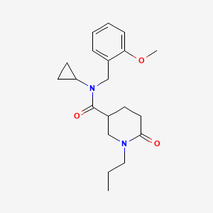 molecular formula C20H28N2O3 B4044376 N-环丙基-N-(2-甲氧基苄基)-6-氧代-1-丙基哌啶-3-甲酰胺 