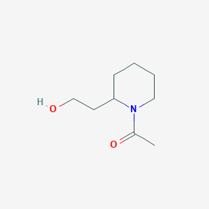 molecular formula C9H17NO2 B040444 1-[2-(2-Hydroxyethyl)piperidin-1-yl]ethanone CAS No. 118671-47-9