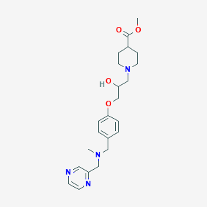 molecular formula C23H32N4O4 B4044438 1-[2-羟基-3-(4-{[甲基(2-吡嗪基甲基)氨基]甲基}苯氧基)丙基]-4-哌啶甲酸甲酯 