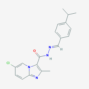 molecular formula C19H19ClN4O B404448 6-chloro-N'-(4-isopropylbenzylidene)-2-methylimidazo[1,2-a]pyridine-3-carbohydrazide 