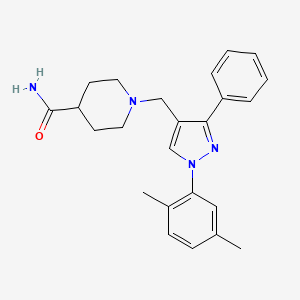 1-{[1-(2,5-dimethylphenyl)-3-phenyl-1H-pyrazol-4-yl]methyl}-4-piperidinecarboxamide