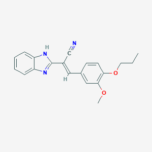 molecular formula C20H19N3O2 B404459 2-(1H-benzimidazol-2-yl)-3-(3-methoxy-4-propoxyphenyl)acrylonitrile 