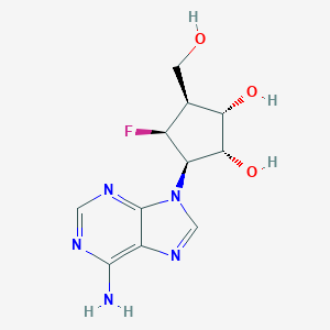 molecular formula C11H14FN5O3 B040446 3-Adenin-9-yl-4-fluoro-5-(hydroxymethyl)-1,2-cyclopentanediol CAS No. 115509-32-5