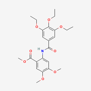 molecular formula C23H29NO8 B4044639 methyl 4,5-dimethoxy-2-[(3,4,5-triethoxybenzoyl)amino]benzoate 