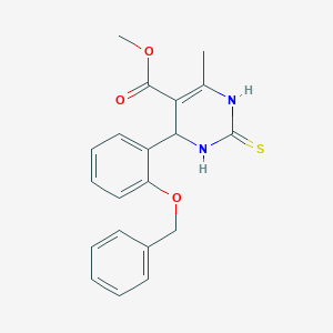 molecular formula C20H20N2O3S B404465 Methyl 4-[2-(benzyloxy)phenyl]-6-methyl-2-thioxo-1,2,3,4-tetrahydro-5-pyrimidinecarboxylate 