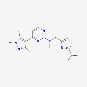 N-[(2-isopropyl-1,3-thiazol-4-yl)methyl]-N-methyl-4-(1,3,5-trimethyl-1H-pyrazol-4-yl)pyrimidin-2-amine