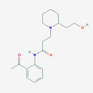 molecular formula C18H26N2O3 B4044699 N-(2-acetylphenyl)-3-[2-(2-hydroxyethyl)piperidin-1-yl]propanamide 