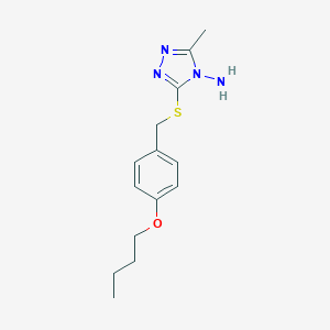 molecular formula C14H20N4OS B404474 3-(4-Butoxy-benzylsulfanyl)-5-methyl-[1,2,4]triazol-4-ylamine CAS No. 57736-79-5