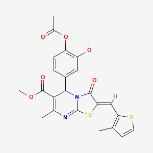 methyl 5-[4-(acetyloxy)-3-methoxyphenyl]-7-methyl-2-[(3-methyl-2-thienyl)methylene]-3-oxo-2,3-dihydro-5H-[1,3]thiazolo[3,2-a]pyrimidine-6-carboxylate