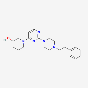 molecular formula C21H29N5O B4044798 1-{2-[4-(2-phenylethyl)piperazin-1-yl]pyrimidin-4-yl}piperidin-3-ol 