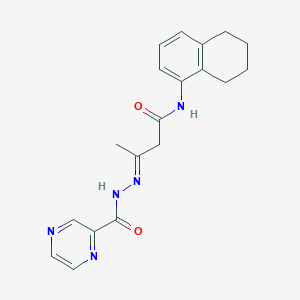 (3E)-3-[2-(pyrazin-2-ylcarbonyl)hydrazinylidene]-N-(5,6,7,8-tetrahydronaphthalen-1-yl)butanamide