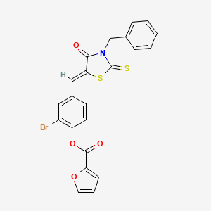 [4-[(Z)-(3-benzyl-4-oxo-2-sulfanylidene-1,3-thiazolidin-5-ylidene)methyl]-2-bromophenyl] furan-2-carboxylate