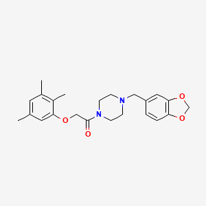 molecular formula C23H28N2O4 B4044873 1-[4-(1,3-Benzodioxol-5-ylmethyl)piperazin-1-yl]-2-(2,3,5-trimethylphenoxy)ethanone 