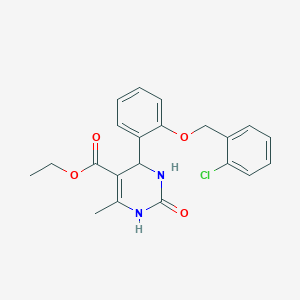 molecular formula C21H21ClN2O4 B4044894 4-{2-[(2-氯苄基)氧基]苯基}-6-甲基-2-氧代-1,2,3,4-四氢-5-嘧啶甲酸乙酯 