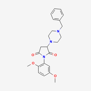 molecular formula C23H27N3O4 B4044909 3-(4-Benzylpiperazin-1-yl)-1-(2,5-dimethoxyphenyl)pyrrolidine-2,5-dione 