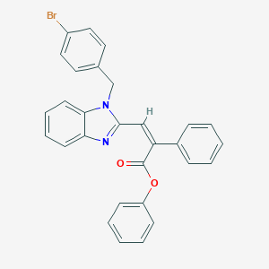 molecular formula C29H21BrN2O2 B404491 phenyl 3-[1-(4-bromobenzyl)-1H-benzimidazol-2-yl]-2-phenylacrylate 