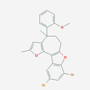 molecular formula C24H20Br2O3 B404492 8,10-dibromo-4-(2-methoxyphenyl)-2,4-dimethyl-5,6-dihydro-4H-furo[2',3':3,4]cyclohepta[1,2-b][1]benzofuran CAS No. 220542-91-6
