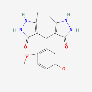 molecular formula C17H20N4O4 B4044924 4-[(2,5-dimethoxyphenyl)(5-hydroxy-3-methyl-1H-pyrazol-4-yl)methyl]-3-methyl-1H-pyrazol-5-ol 