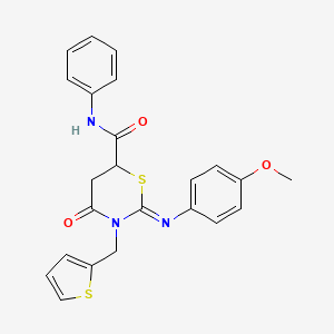 molecular formula C23H21N3O3S2 B4044930 (2Z)-2-[(4-methoxyphenyl)imino]-4-oxo-N-phenyl-3-(thiophen-2-ylmethyl)-1,3-thiazinane-6-carboxamide 