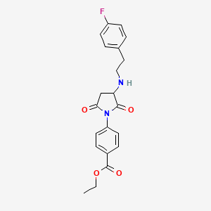 Ethyl 4-(3-{[2-(4-fluorophenyl)ethyl]amino}-2,5-dioxopyrrolidin-1-yl)benzoate