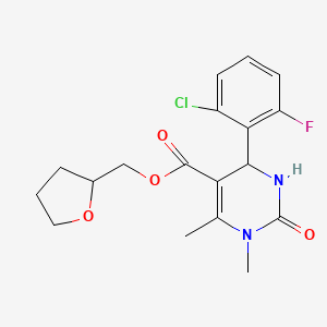 Tetrahydrofuran-2-ylmethyl 4-(2-chloro-6-fluorophenyl)-1,6-dimethyl-2-oxo-1,2,3,4-tetrahydropyrimidine-5-carboxylate