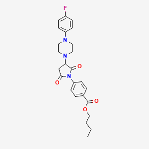 molecular formula C25H28FN3O4 B4044947 4-{3-[4-(4-氟苯基)-1-哌嗪基]-2,5-二氧代-1-吡咯烷基}苯甲酸丁酯 