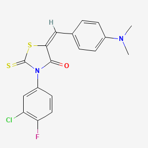 (5E)-3-(3-chloro-4-fluorophenyl)-5-[4-(dimethylamino)benzylidene]-2-thioxo-1,3-thiazolidin-4-one