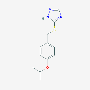 molecular formula C12H15N3OS B404497 3-(4-Isopropoxy-benzylsulfanyl)-4H-[1,2,4]triazole CAS No. 57736-48-8