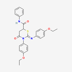 molecular formula C27H27N3O4S B4044980 (2E)-3-(4-ethoxyphenyl)-2-[(4-ethoxyphenyl)imino]-4-oxo-N-phenyl-1,3-thiazinane-6-carboxamide 