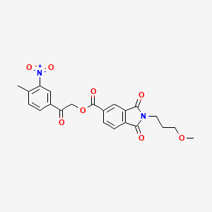 molecular formula C22H20N2O8 B4045015 2-(4-methyl-3-nitrophenyl)-2-oxoethyl 2-(3-methoxypropyl)-1,3-dioxo-2,3-dihydro-1H-isoindole-5-carboxylate CAS No. 356092-38-1