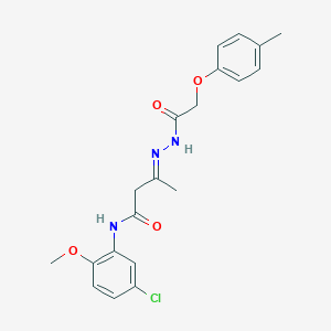molecular formula C20H22ClN3O4 B404503 N-(5-Chloro-2-methoxy-phenyl)-3-[(2-p-tolyloxy-acetyl)-hydrazono]-butyramide 