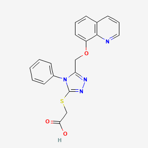 molecular formula C20H16N4O3S B4045051 ({4-苯基-5-[(8-喹啉氧基)甲基]-4H-1,2,4-三唑-3-基}硫代)乙酸 