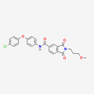 molecular formula C25H21ClN2O5 B4045056 N-[4-(4-chlorophenoxy)phenyl]-2-(3-methoxypropyl)-1,3-dioxoisoindole-5-carboxamide 