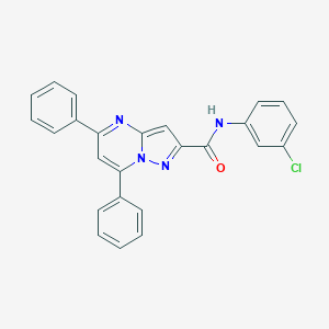 molecular formula C25H17ClN4O B404506 N-(3-chlorophenyl)-5,7-diphenylpyrazolo[1,5-a]pyrimidine-2-carboxamide 